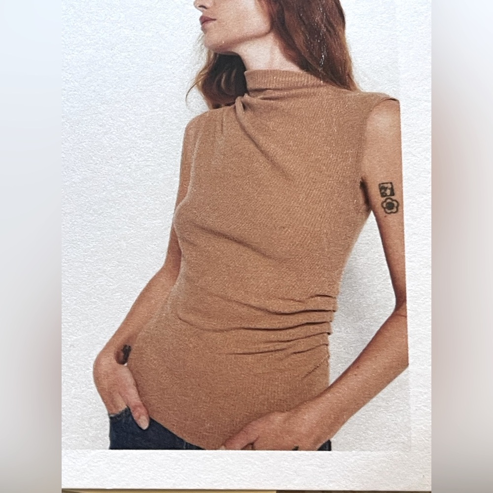 NWT NATION LTD Blouse Top Shirt Light Brown size XXL Runs Small Fits a M L New